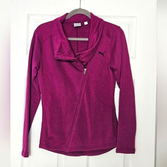Puma Sweaters - Puma purple pink women's Asymetrical Zip Up Sweater size S